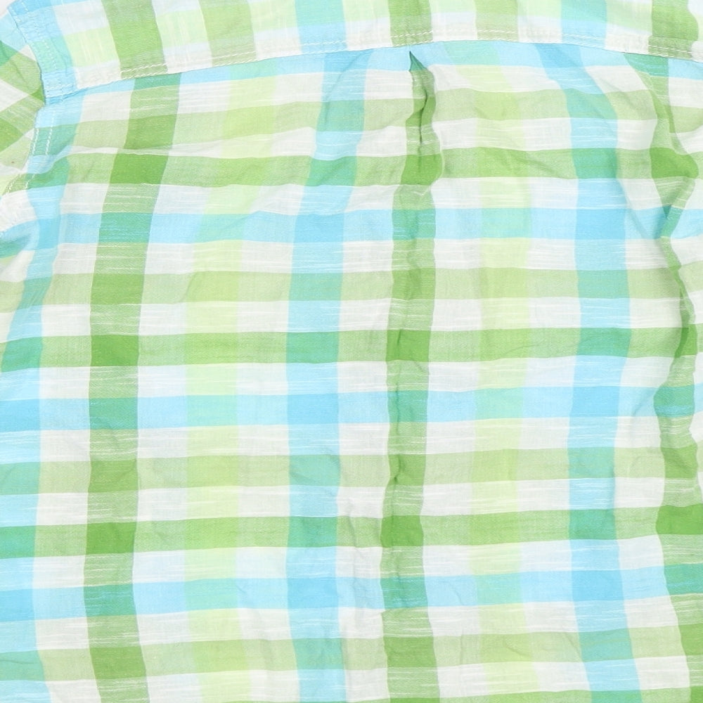 Marks and Spencer Womens Green Check  Basic Button-Up Size 14