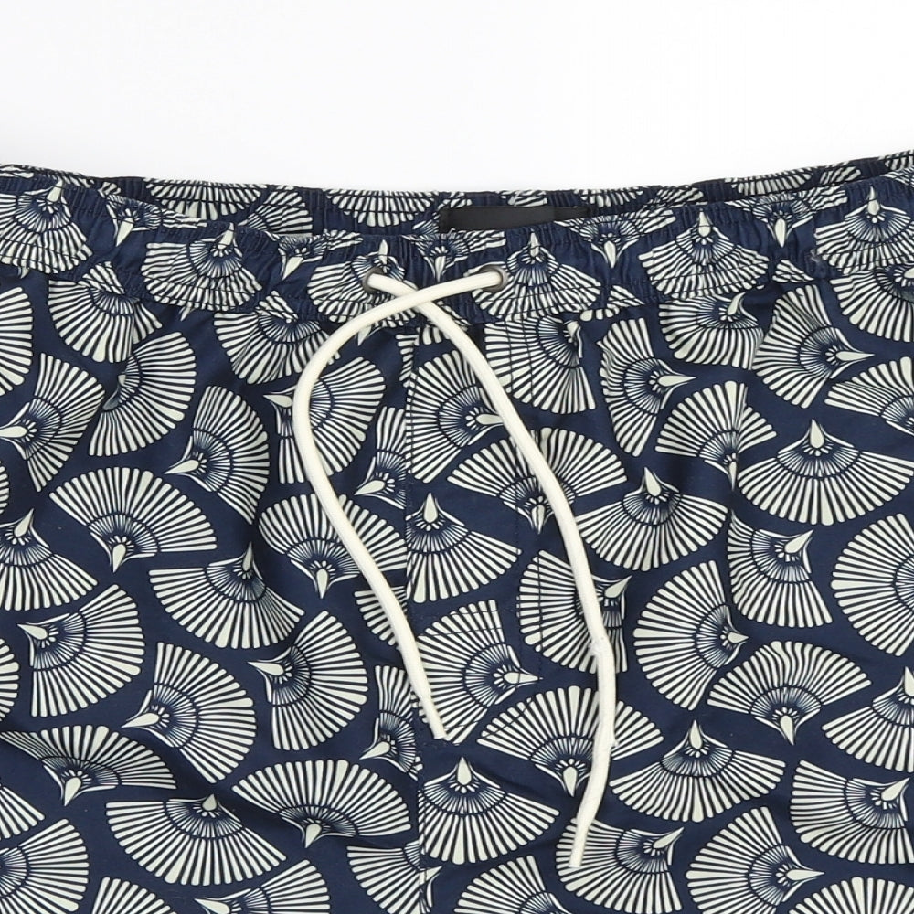 George Mens Blue Geometric  Bermuda Shorts Size XL - swim shorts