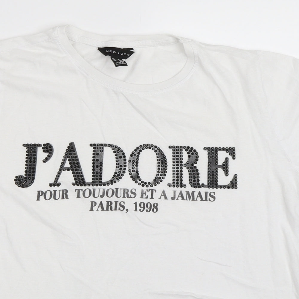 New Look Womens White   Basic T-Shirt Size 14