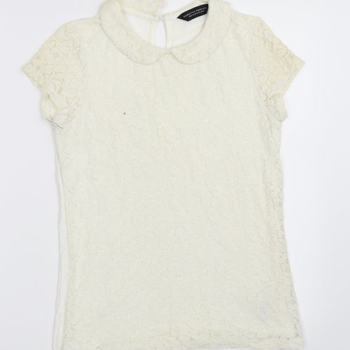 Dorothy Perkins Womens Ivory   Basic T-Shirt Size 6