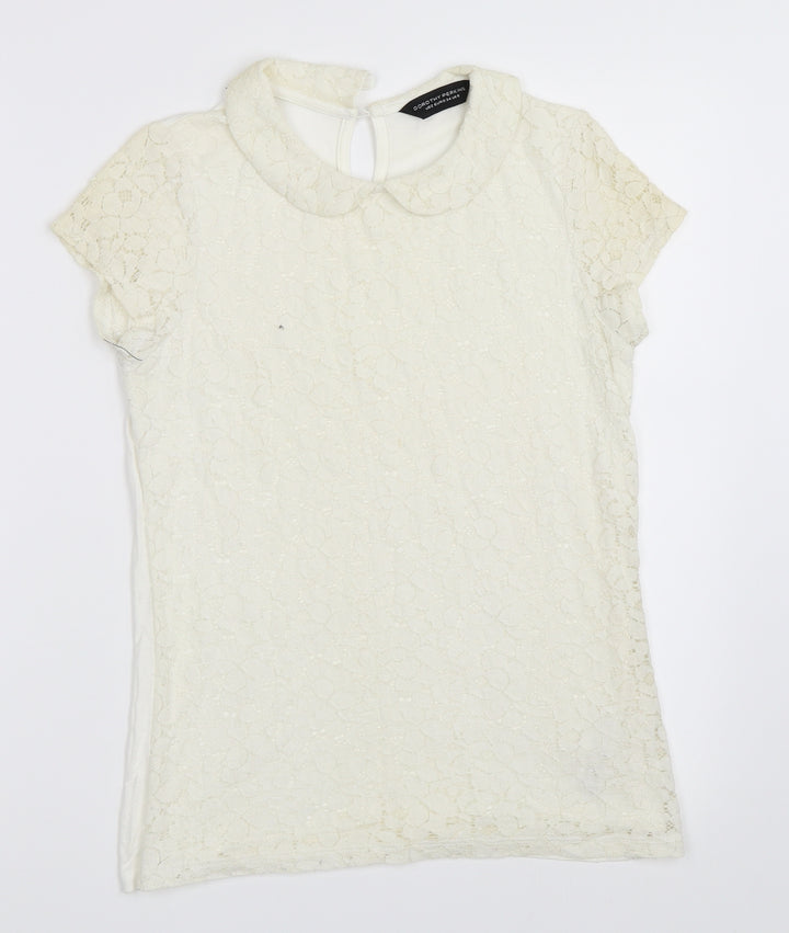 Dorothy Perkins Womens Ivory   Basic T-Shirt Size 6