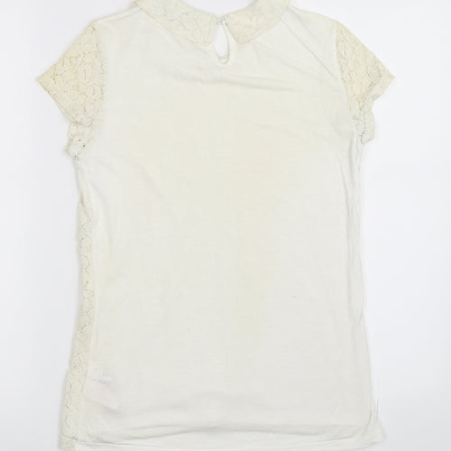 Dorothy Perkins Womens Ivory   Basic T-Shirt Size 6
