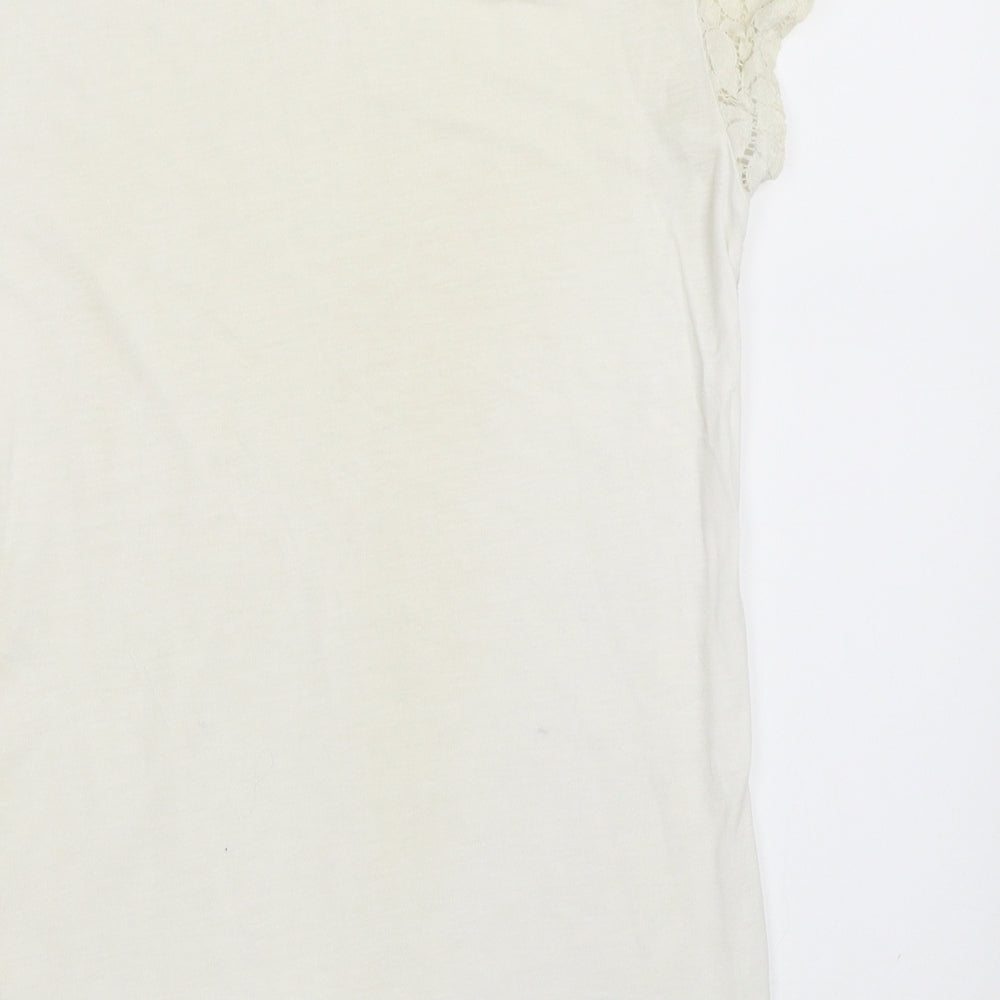 Dorothy Perkins Womens Ivory   Basic T-Shirt Size 6