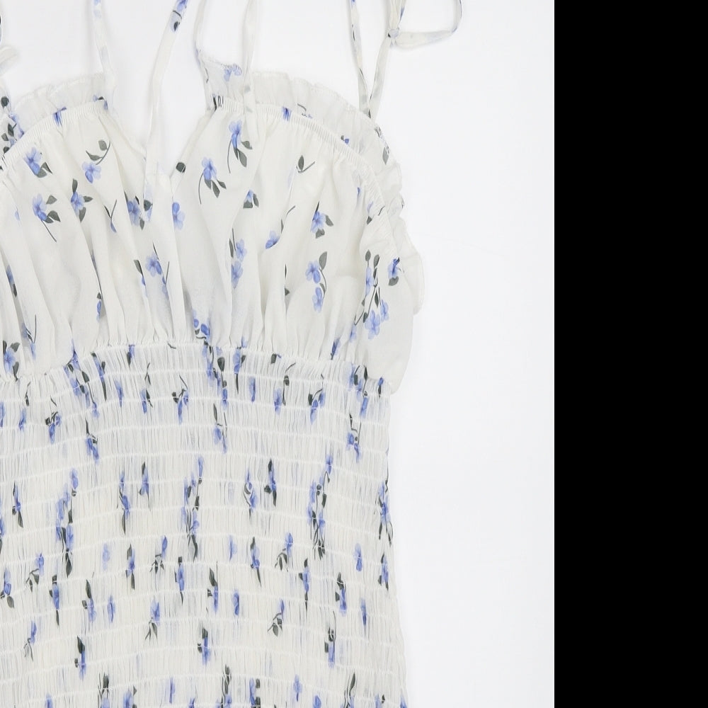 CBR Womens White Floral  Bodycon  Size S