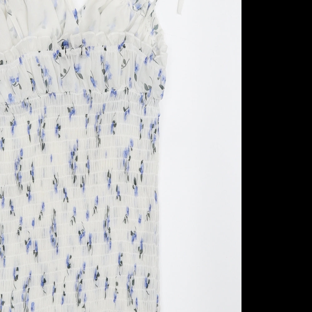 CBR Womens White Floral  Bodycon  Size S