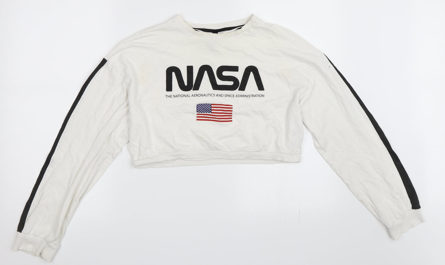 H&M Womens Ivory   Pullover Sweatshirt Size M  - Nasa