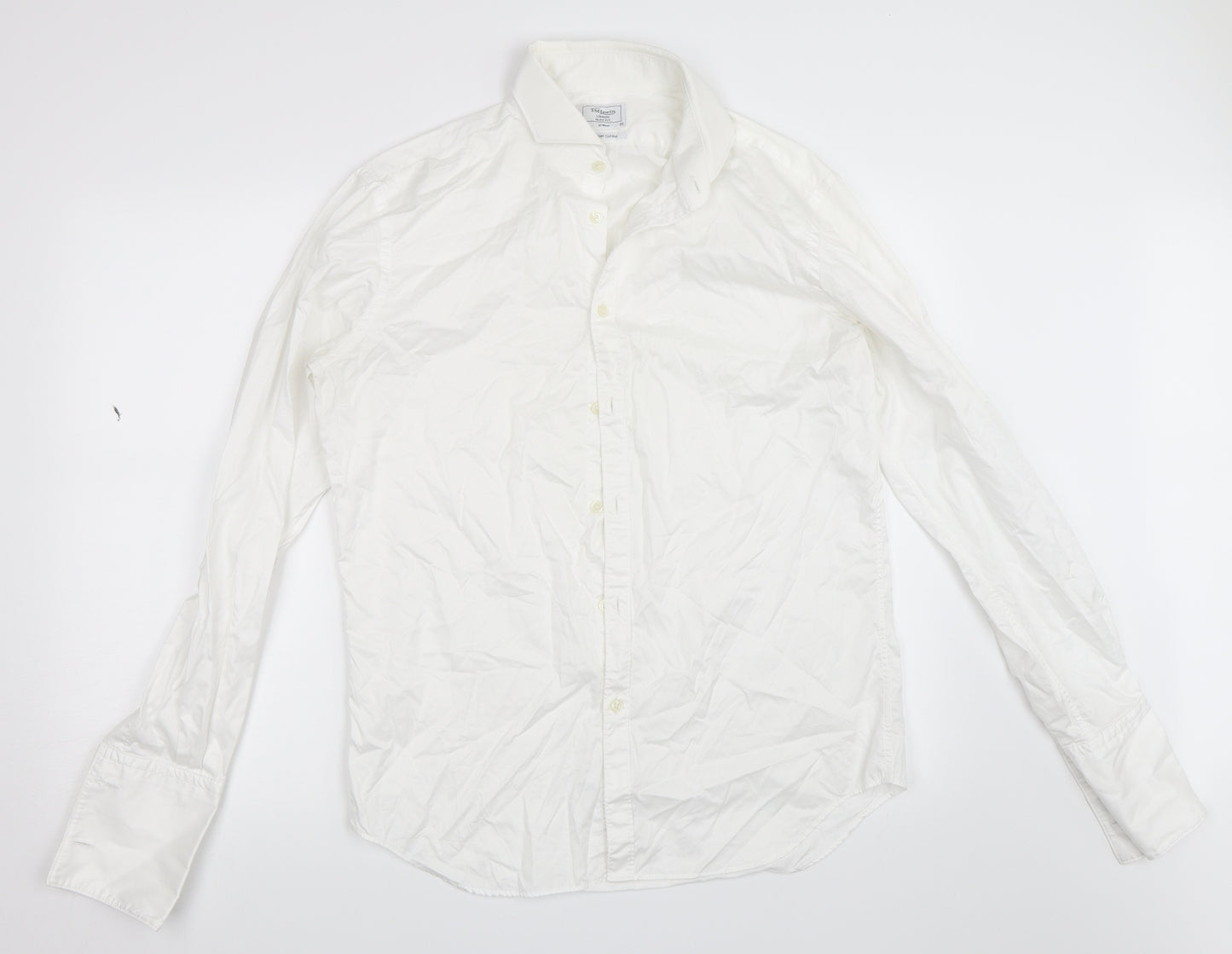 T.M.Lewin Mens White    Button-Up Size 16