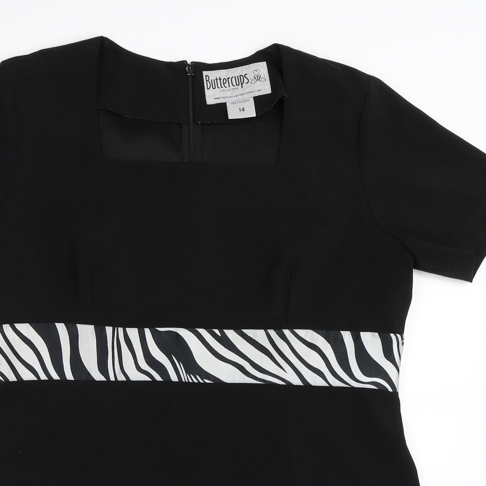 Buttercups Womens Black   Tunic Blouse Size 14