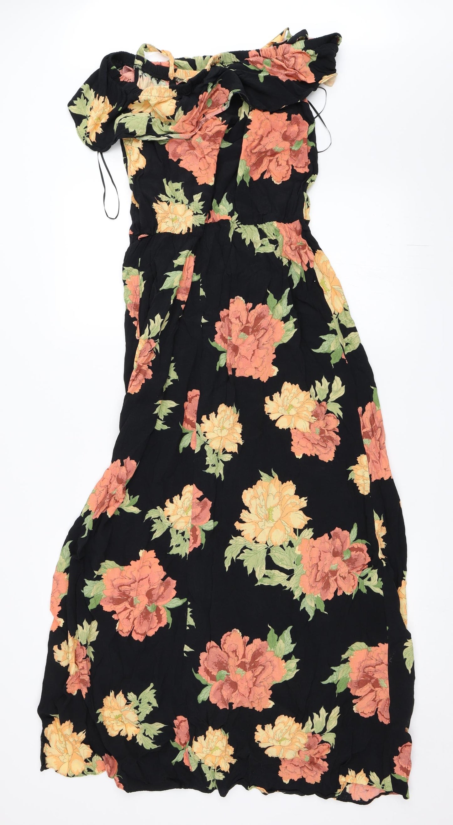 F&F Womens Black Floral  Maxi  Size 16