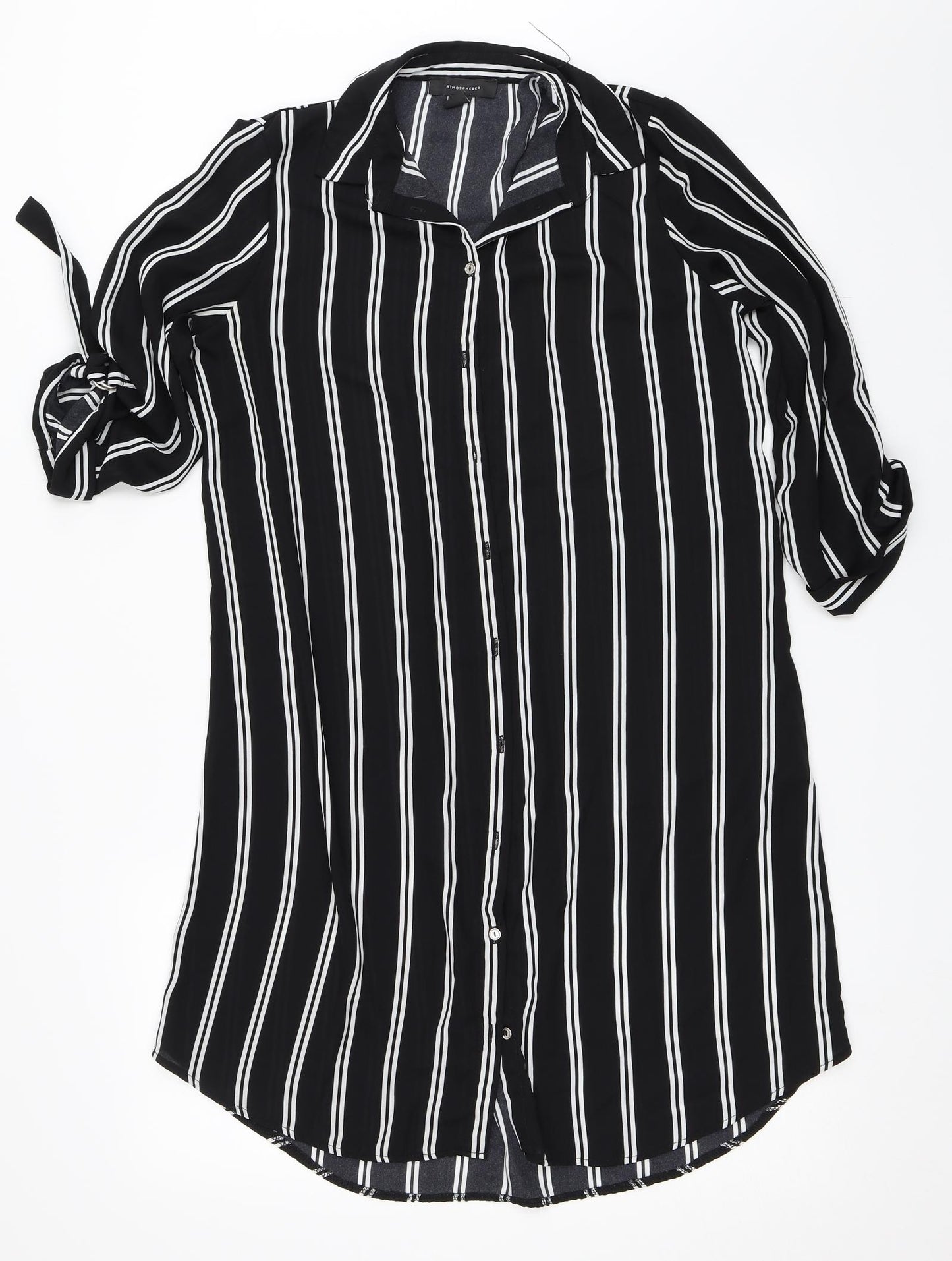 Atmosphere Womens Black Striped  Shirt Dress  Size 12