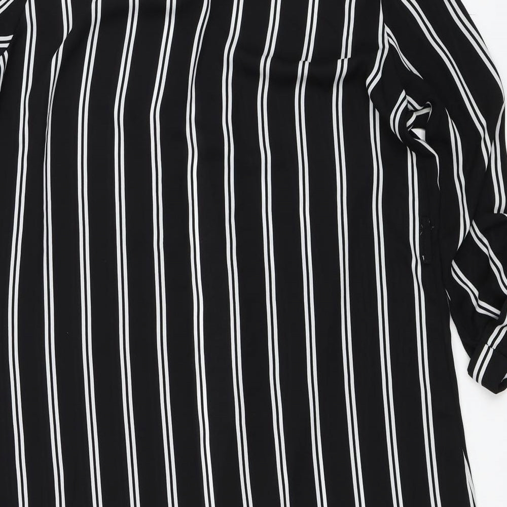 Atmosphere Womens Black Striped  Shirt Dress  Size 12