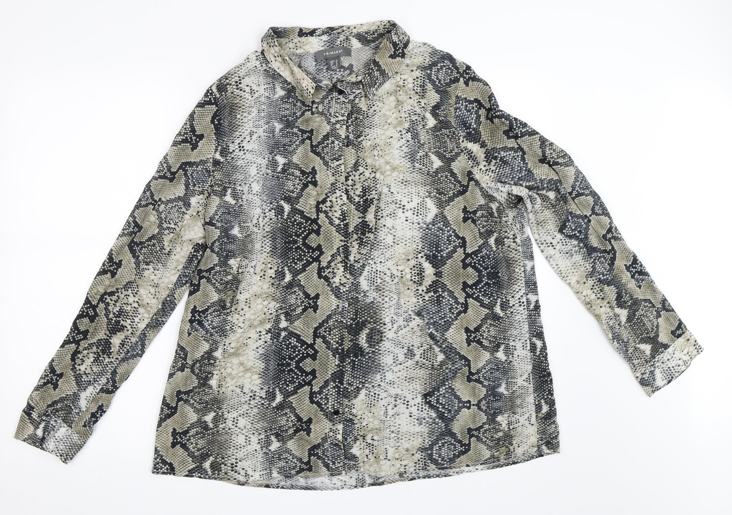 Primark Womens Beige Animal Print  Basic Blouse Size 18