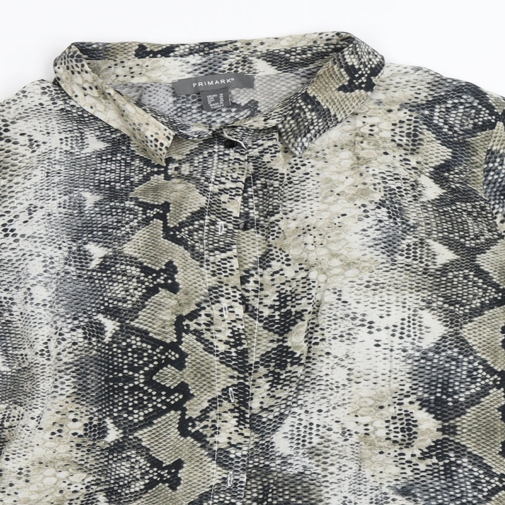 Primark Womens Beige Animal Print  Basic Blouse Size 18