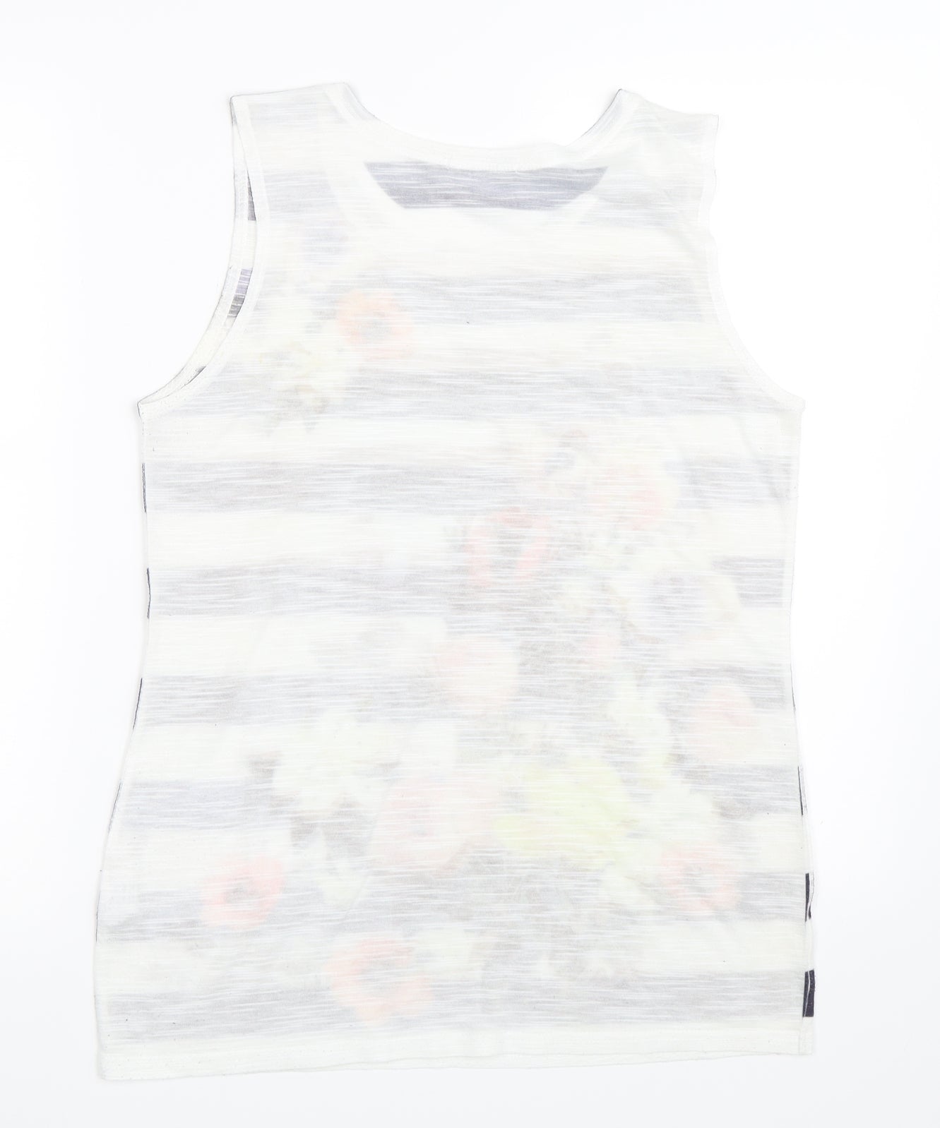 River Island Womens White Striped  Basic Tank Size 10