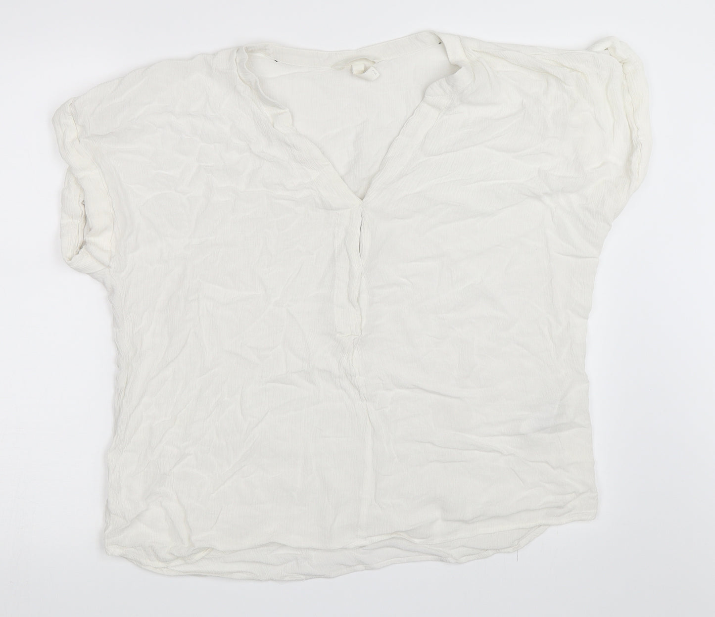 H&M Womens White   Basic Blouse Size 16