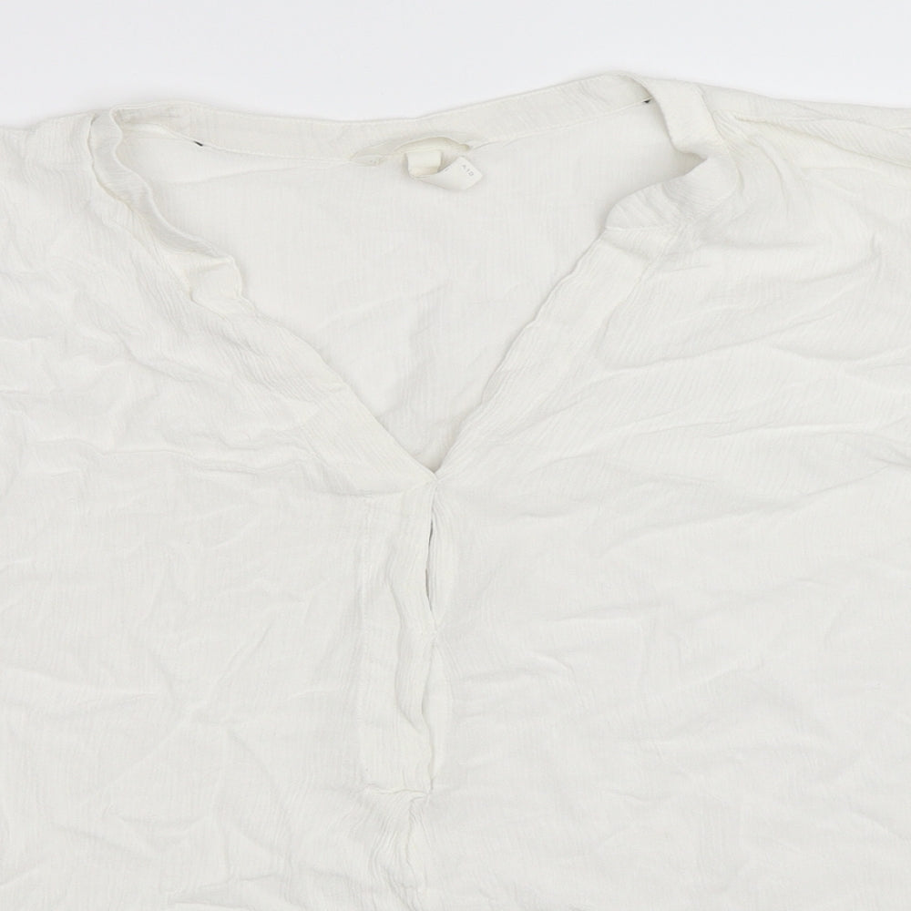 H&M Womens White   Basic Blouse Size 16