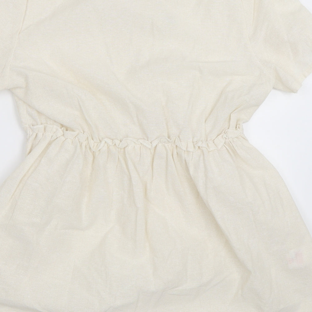 Boohoo Womens Ivory   Skater Dress  Size 12