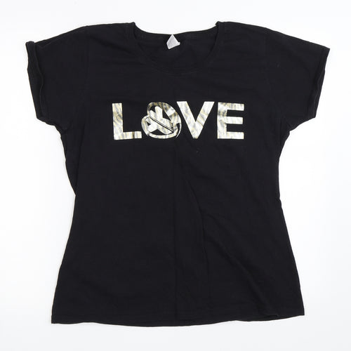 Fruit of the Loom Womens Black   Basic T-Shirt Size 2XL