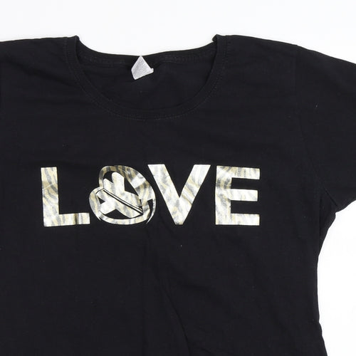Fruit of the Loom Womens Black   Basic T-Shirt Size 2XL