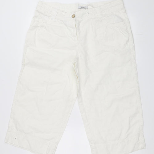 George Womens White   Cropped Trousers Size 16 L20 in