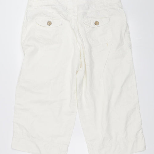 George Womens White   Cropped Trousers Size 16 L20 in