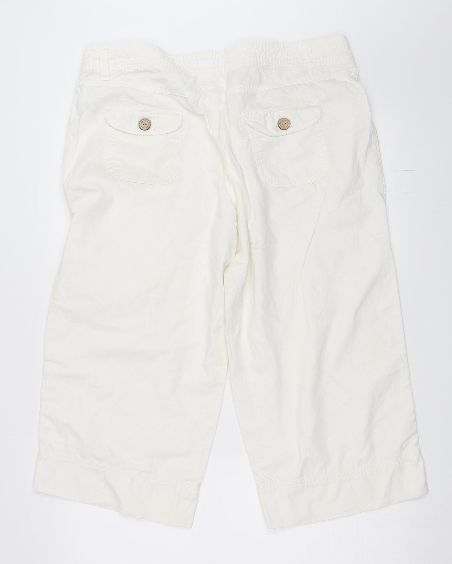 George Womens White   Cropped Trousers Size 16 L20 in