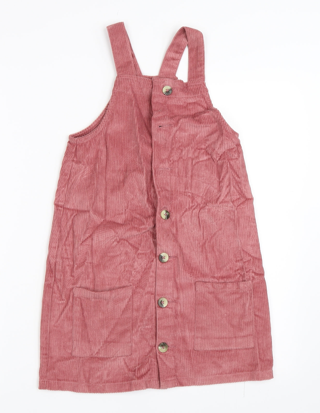Pep&Co Girls Pink  Corduroy Pinafore/Dungaree Dress  Size 8-9 Years