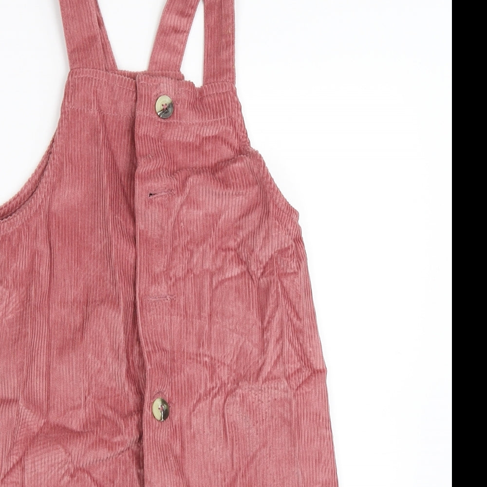 Pep&Co Girls Pink  Corduroy Pinafore/Dungaree Dress  Size 8-9 Years