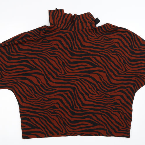 Primark Womens Orange Animal Print  Basic Blouse Size 12