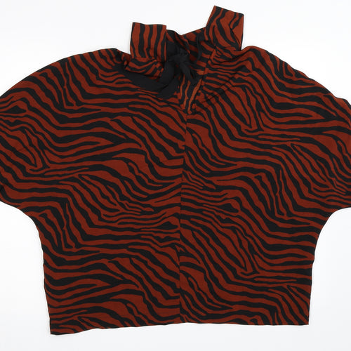 Primark Womens Orange Animal Print  Basic Blouse Size 12