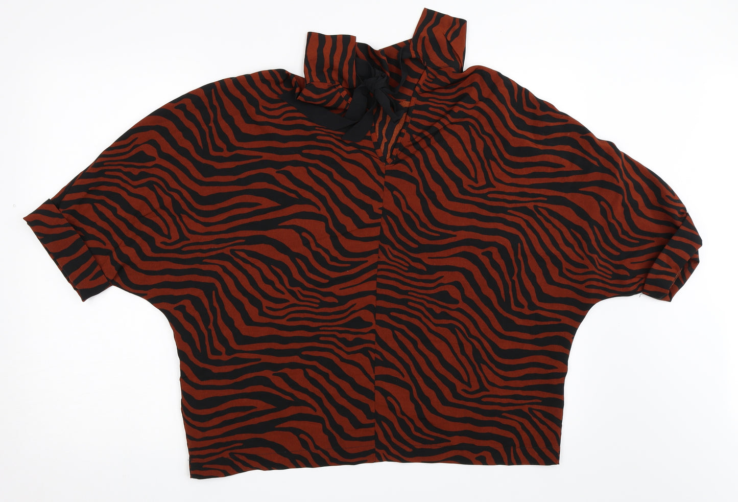 Primark Womens Orange Animal Print  Basic Blouse Size 12