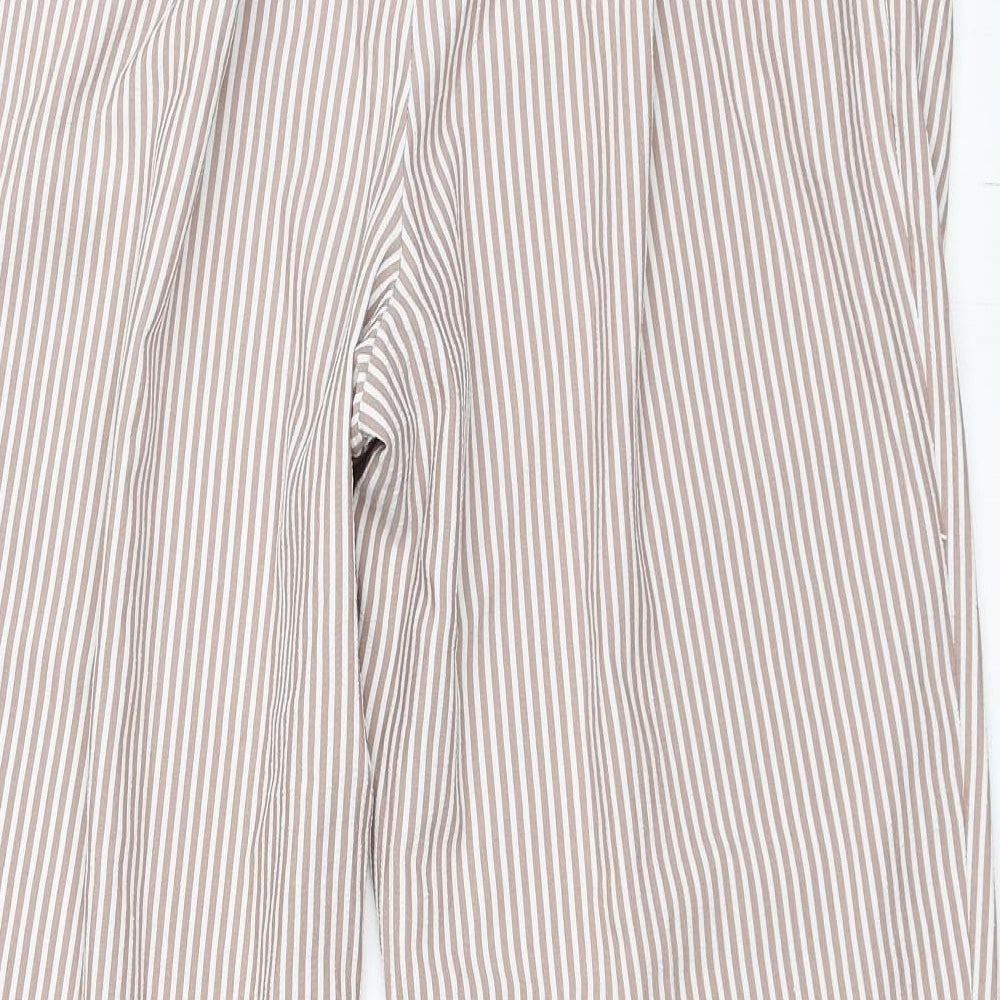 Marks and Spencer Womens Brown Striped  Trousers  Size 16 L29 in