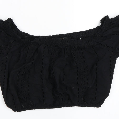 FOREVER 21 Womens Black   Cropped Blouse Size M