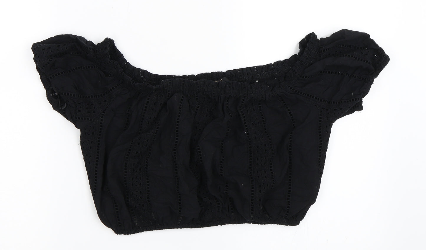 FOREVER 21 Womens Black   Cropped Blouse Size M