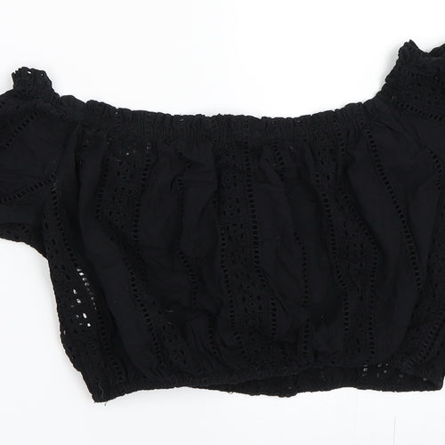 FOREVER 21 Womens Black   Cropped Blouse Size M