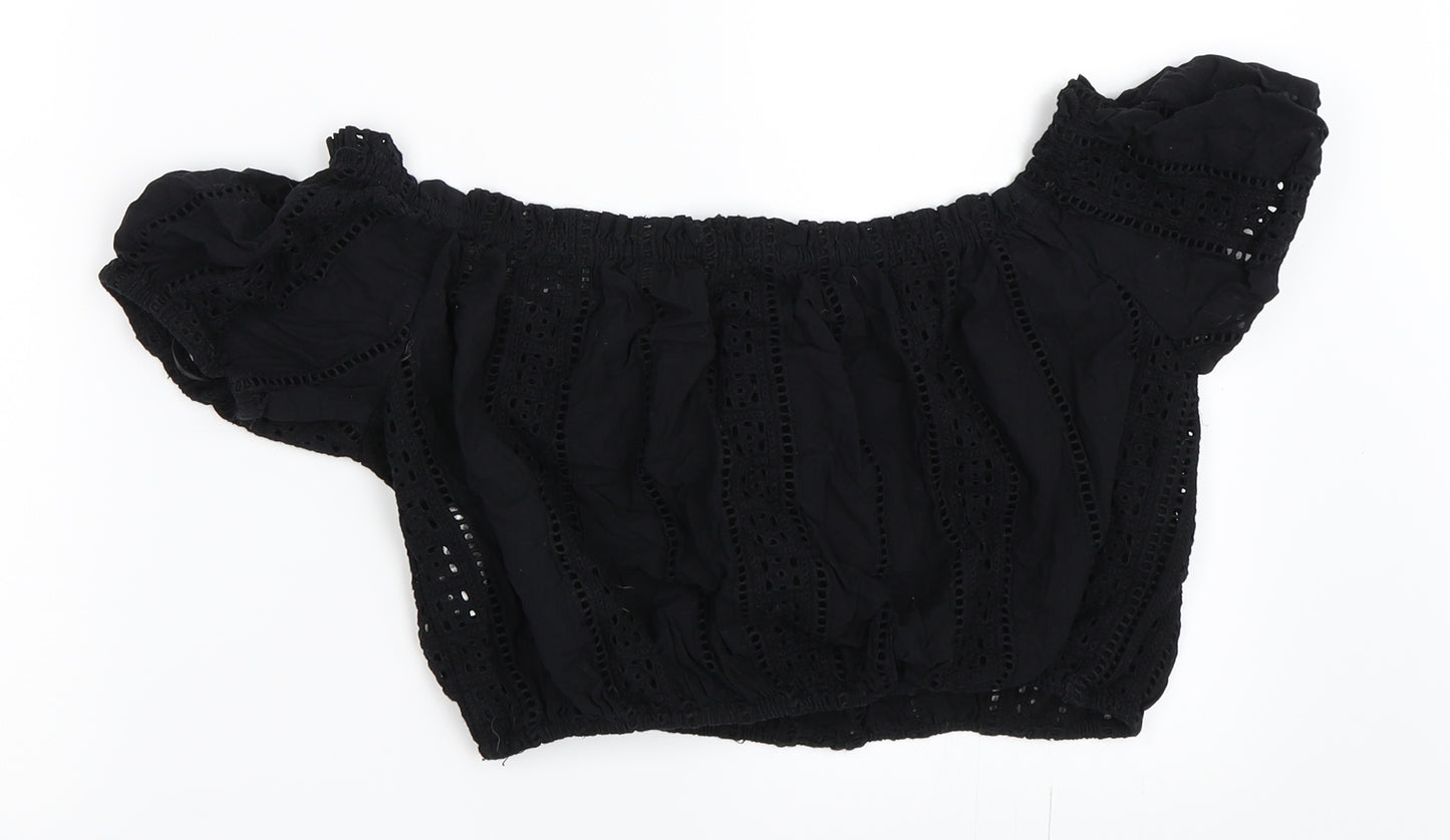 FOREVER 21 Womens Black   Cropped Blouse Size M