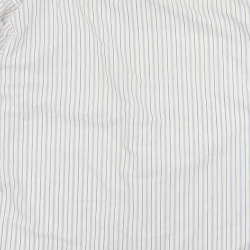 Marks and Spencer Mens White Striped   Button-Up Size 16