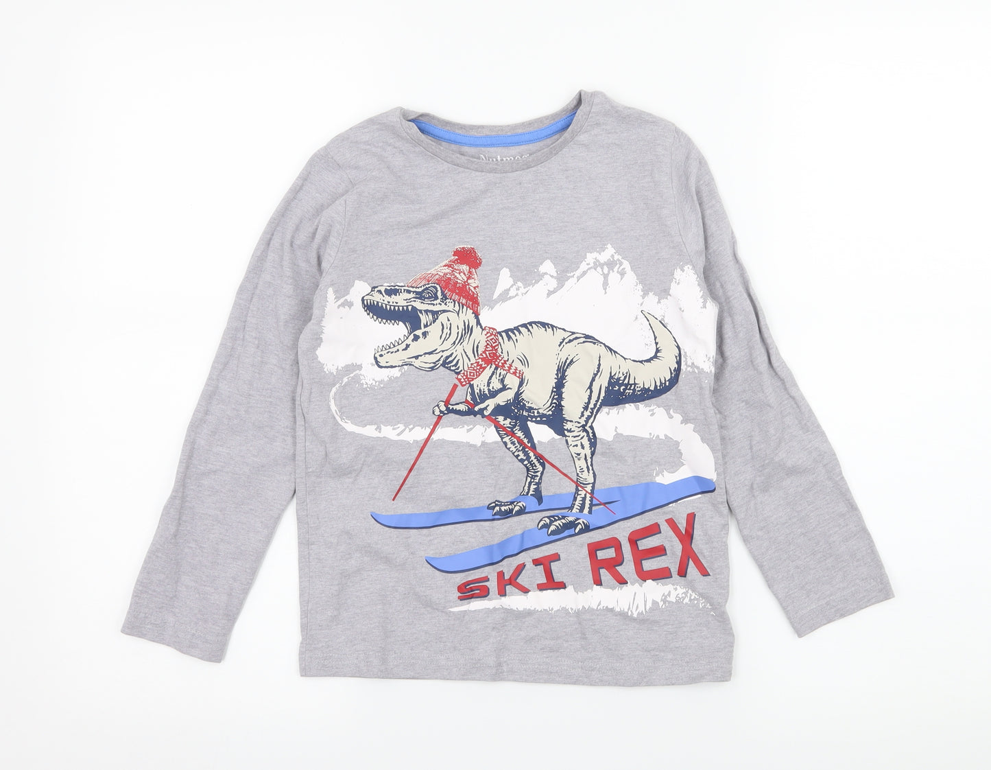 Nutmeg Boys Grey  Jersey Basic T-Shirt Size 7-8 Years  - Ski Rex