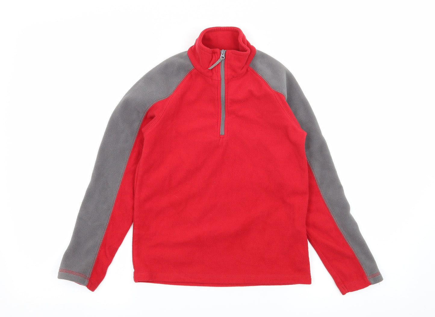 Mountain Warehouse Boys Red Striped Fleece Pullover Sweatshirt Size 7-8 Years
