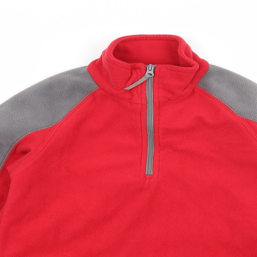 Mountain Warehouse Boys Red Striped Fleece Pullover Sweatshirt Size 7-8 Years