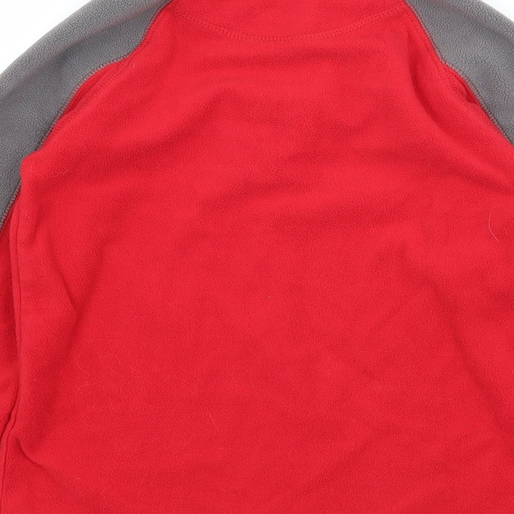 Mountain Warehouse Boys Red Striped Fleece Pullover Sweatshirt Size 7-8 Years