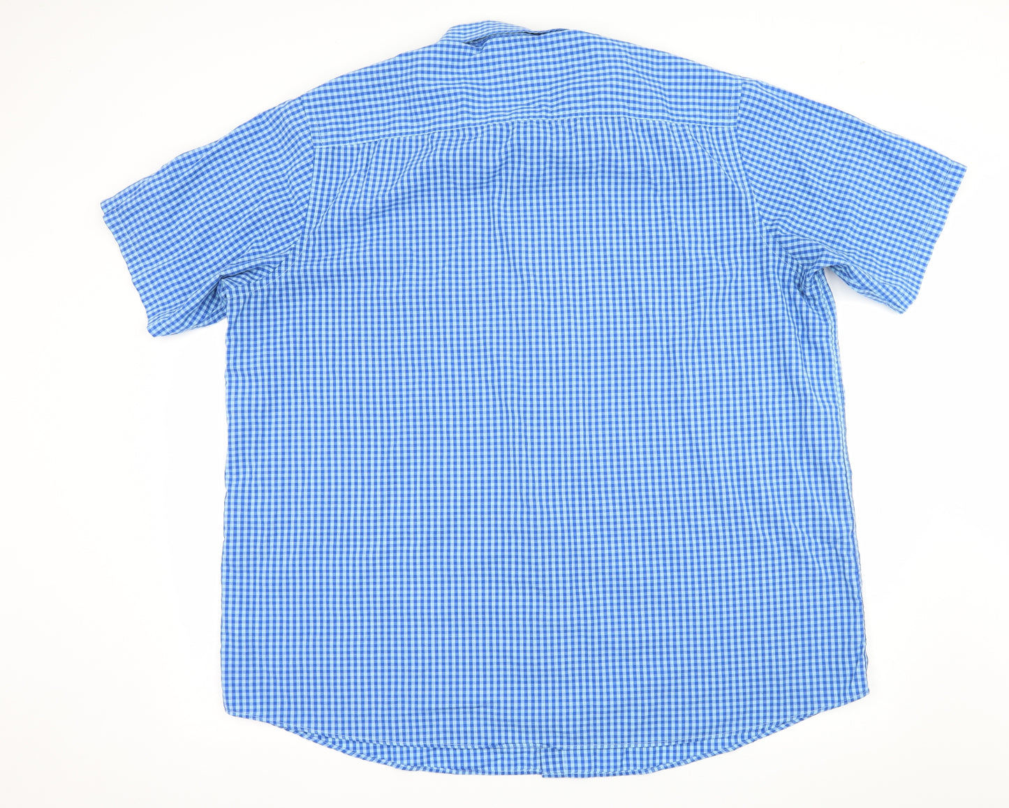 BHS Mens Blue Check   Button-Up Size 2XL