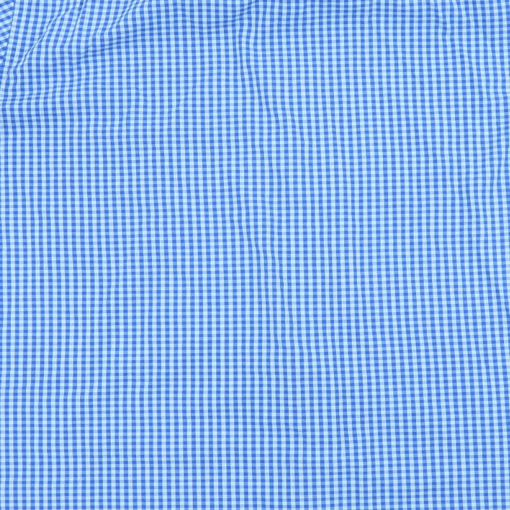 BHS Mens Blue Check   Button-Up Size 2XL