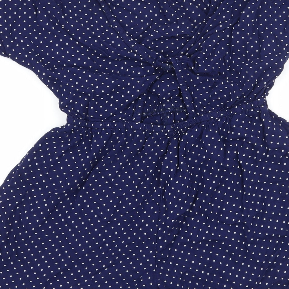 NEXT Womens Blue Polka Dot  Playsuit One-Piece Size 6  - Open back