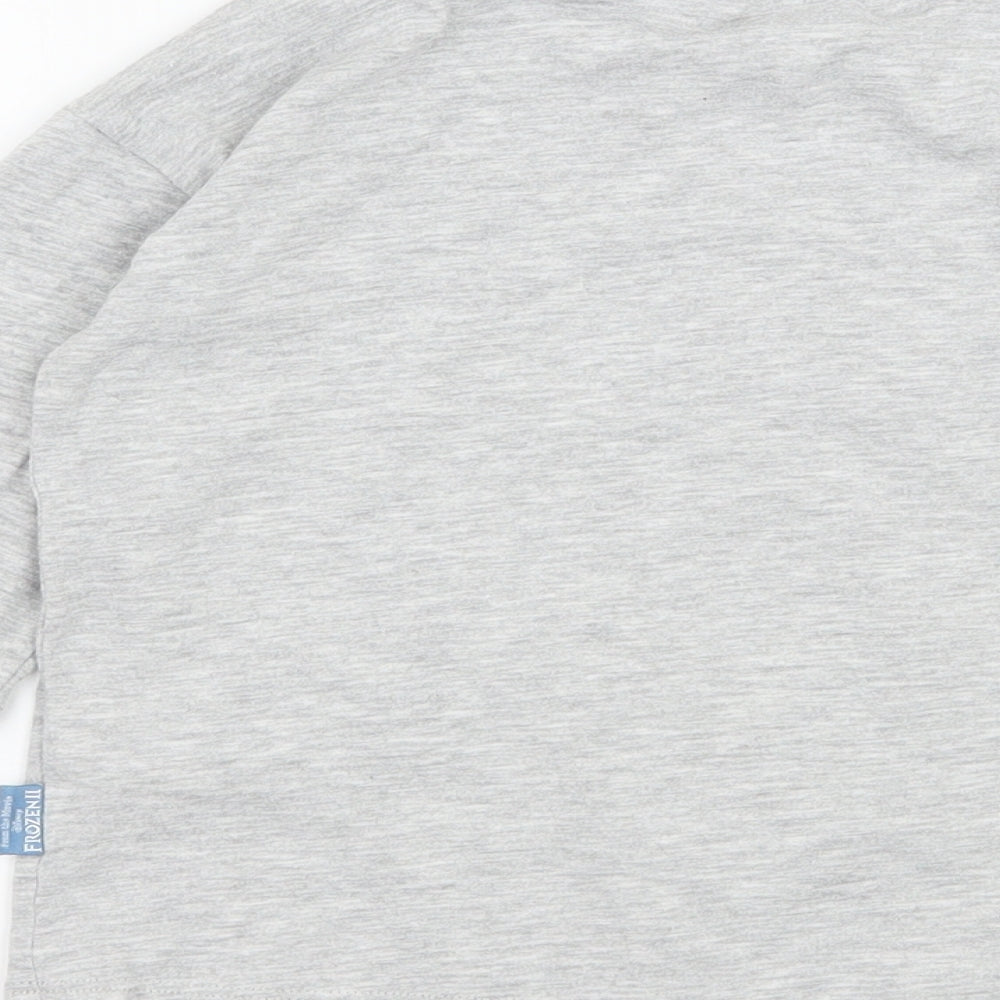 Marks and Spencer Girls Grey  Jersey Basic T-Shirt Size 5-6 Years  - Elsa Frozen