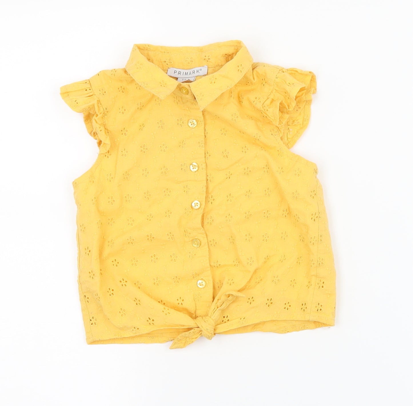 Priamrk Girls Yellow   Basic Blouse Size 5-6 Years