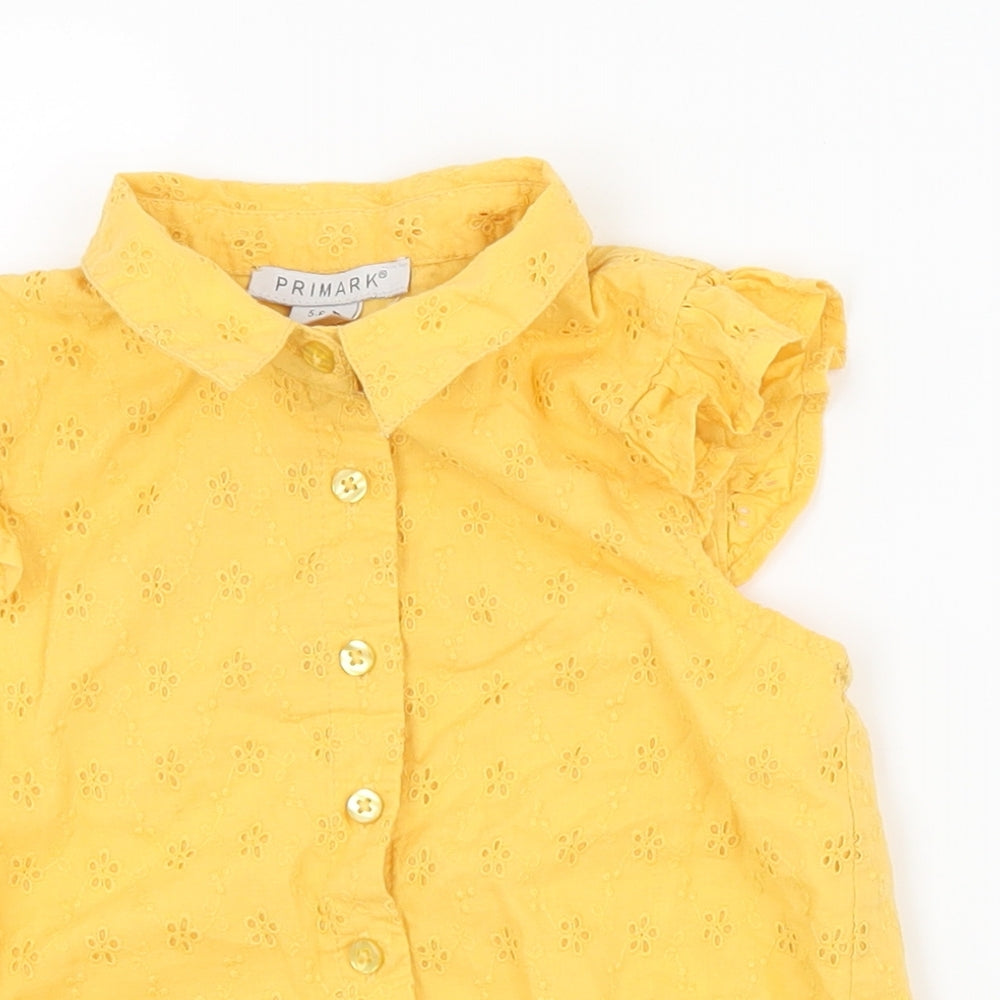Priamrk Girls Yellow   Basic Blouse Size 5-6 Years