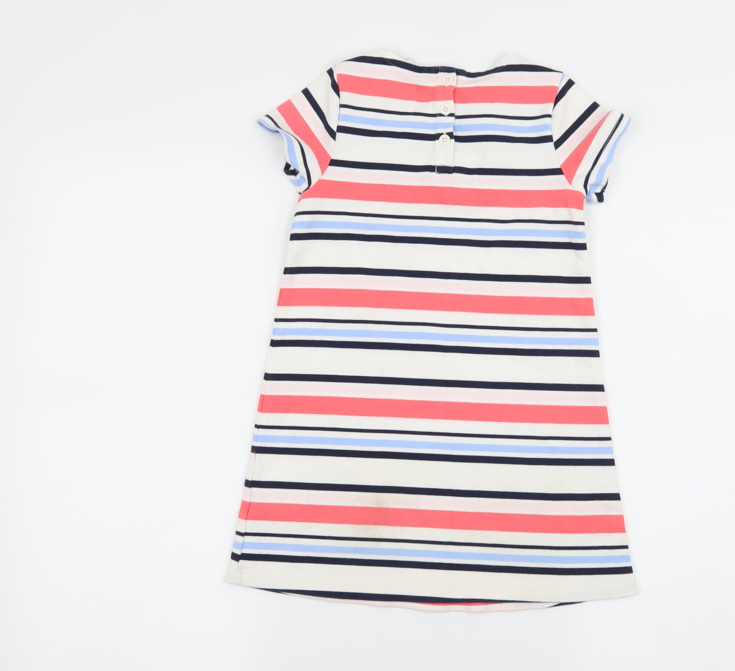 Jasper Conran Girls White Striped Jersey T-Shirt Dress  Size 6-7 Years