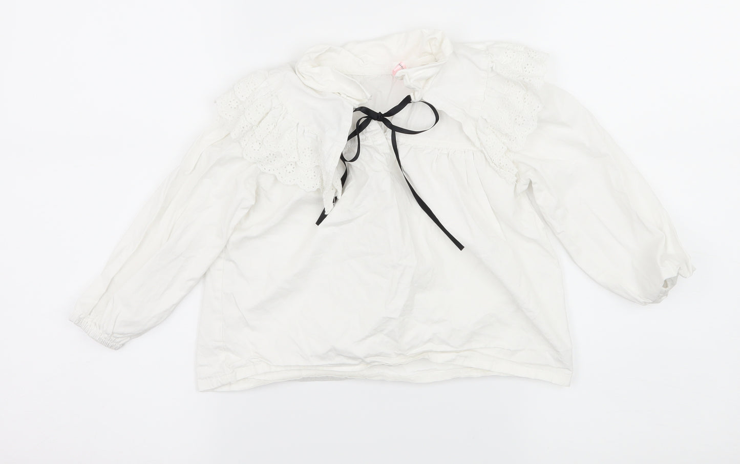 Ben Duo Duo Girls White   Basic Blouse Size 7 Years