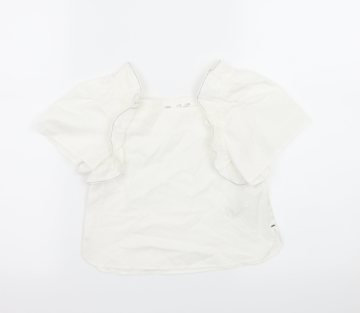 Zara Girls White   Basic Blouse Size 5 Years